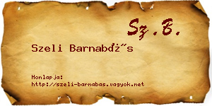 Szeli Barnabás névjegykártya