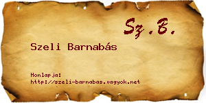 Szeli Barnabás névjegykártya